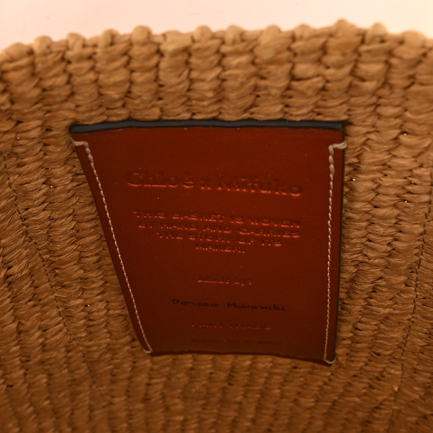 Raffia Large Woody Tote White