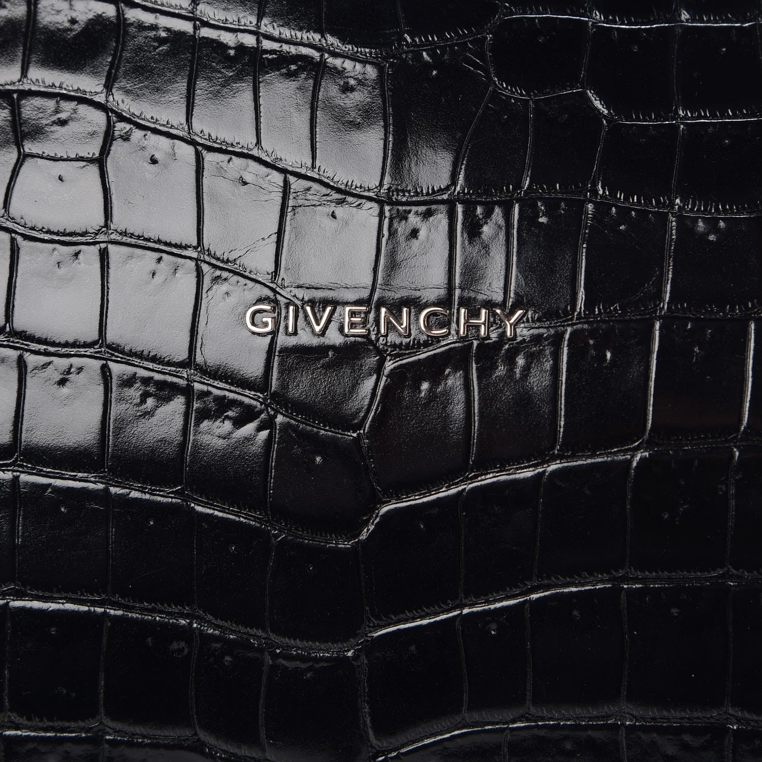 Givenchy Calfskin Crocodile Embossed Medium Pandora Black 8 of 13