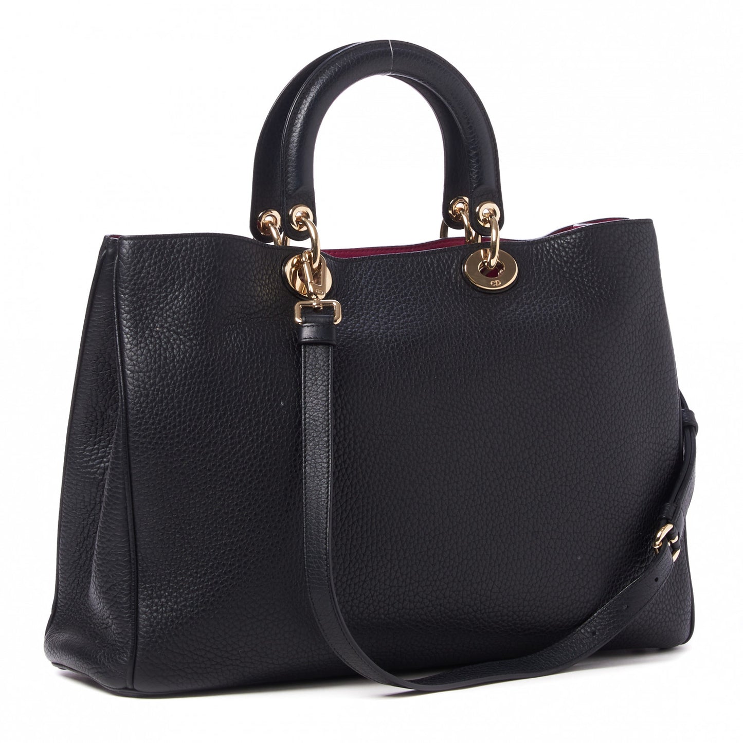 Smooth Calfskin Large Diorissimo Tote Black Rose Indien