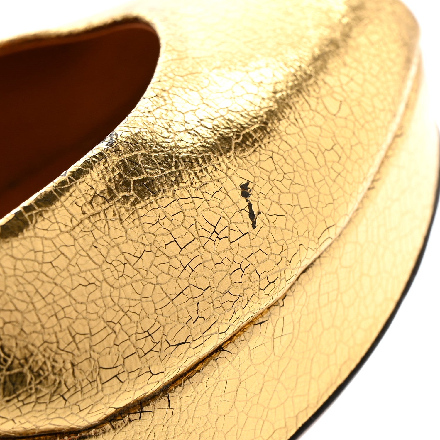 Gucci Metallic Calfskin Open Toe Ankle Strap Pumps 38 Gold 9 of 11