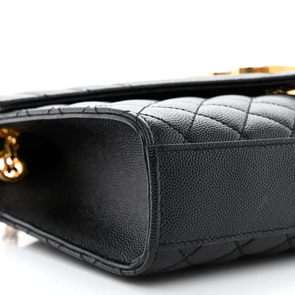 Saint Laurent Grain De Poudre Textured Mixed Matelasse Triquilt Medium Monogram Satchel Black 9 of 10