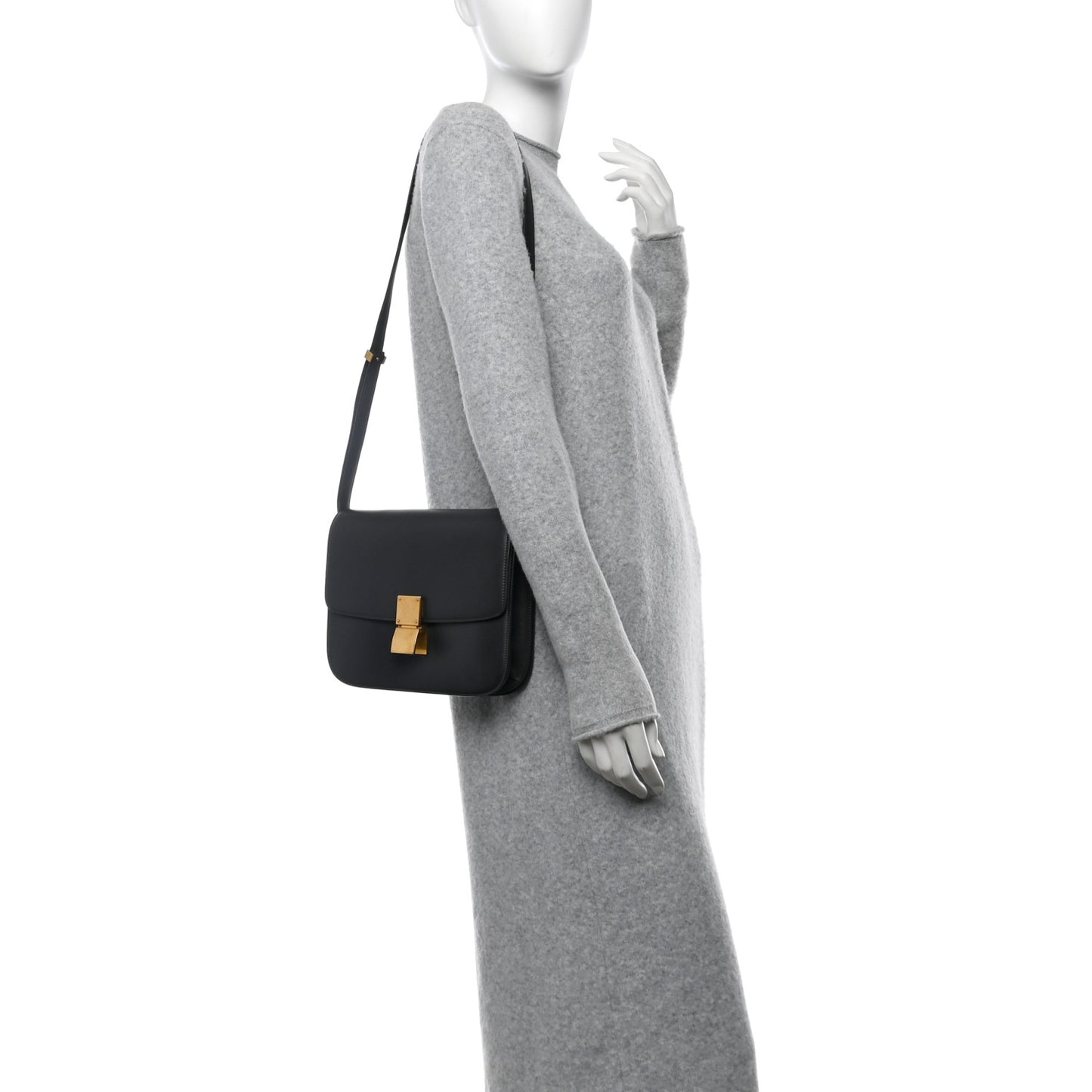 Box Calfskin Medium Classic Box Flap Bag Anthracite