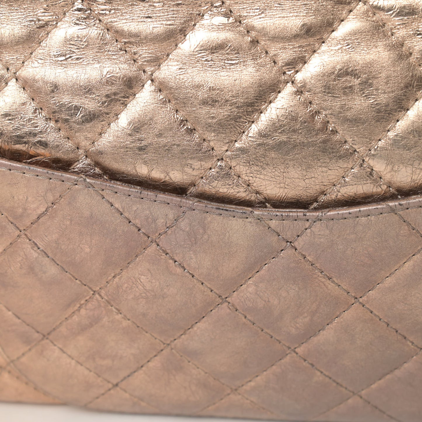 Metallic Aged Calfskin Quilted 2.55 Reissue 227 Flap Gold
