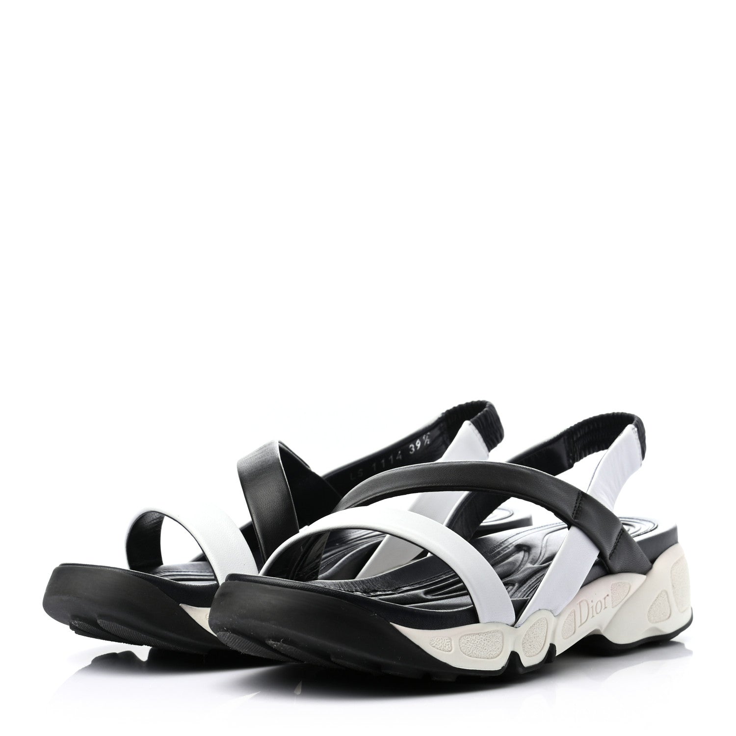 Christian Dior Lambskin Dior Pulse Sandals 39.5 Black Marine 3 of 8