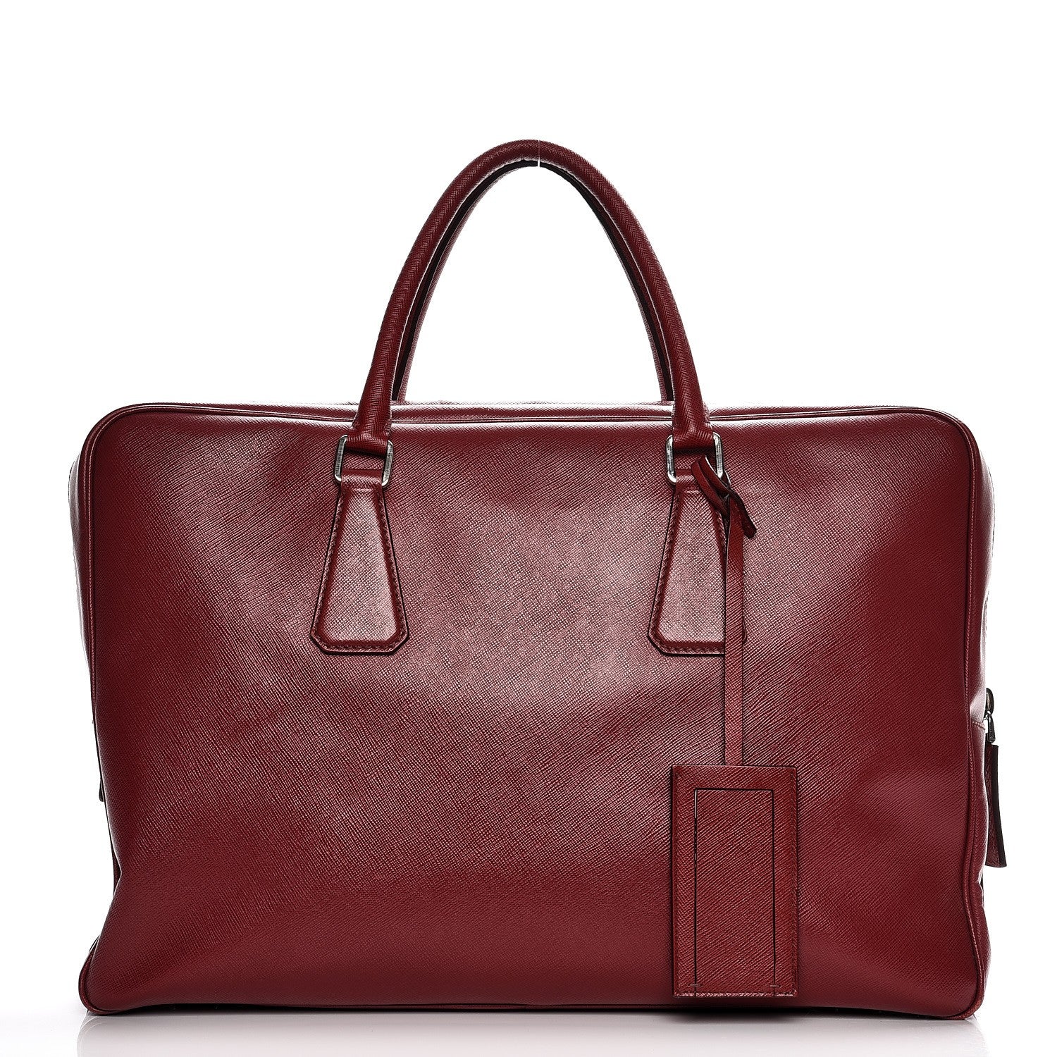 Prada Saffiano Travel Briefcase Red 1 of 12