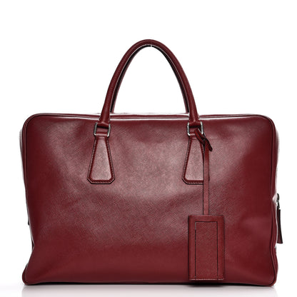 Prada Saffiano Travel Briefcase Red 1 of 12