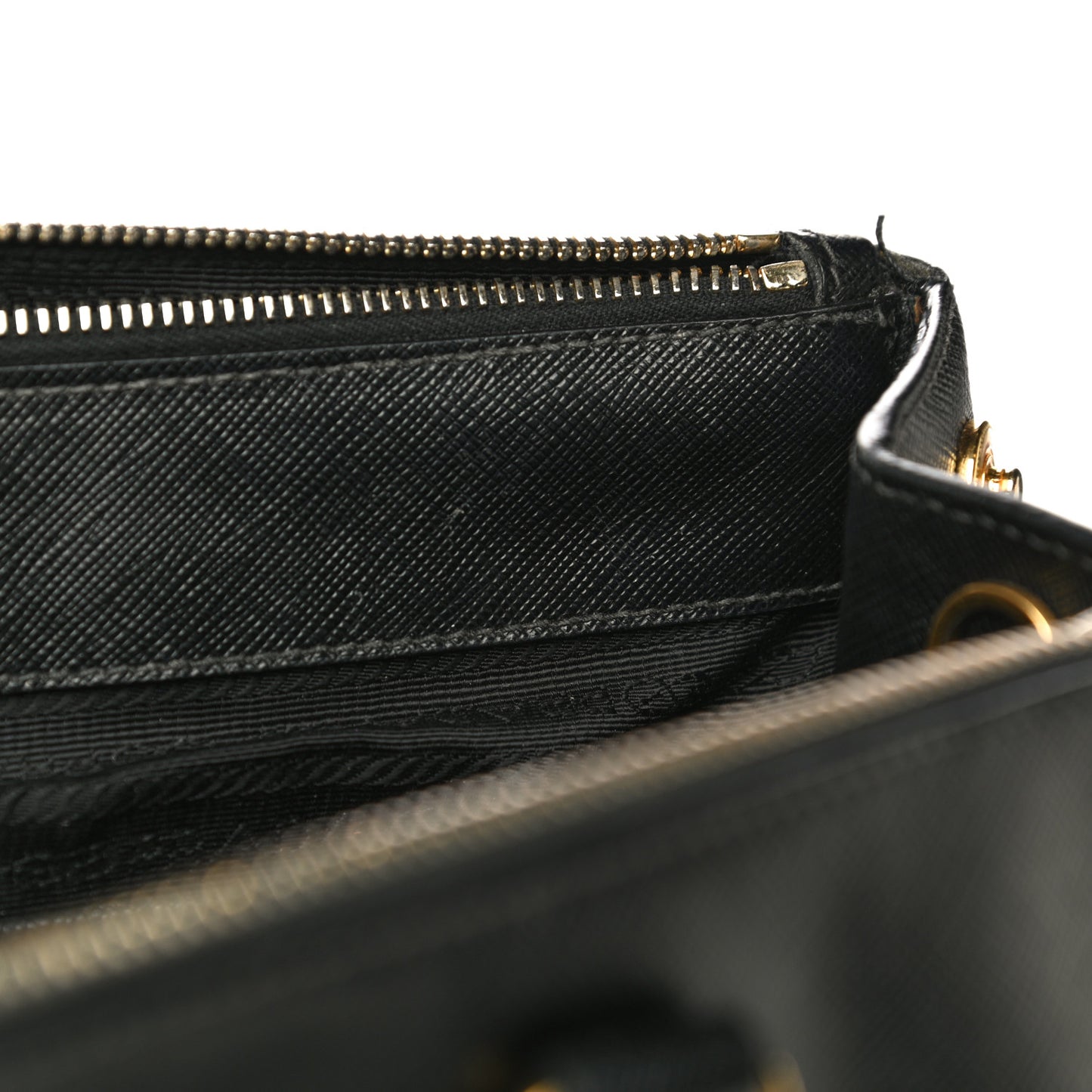 Saffiano Large Galleria Double Zip Tote Black