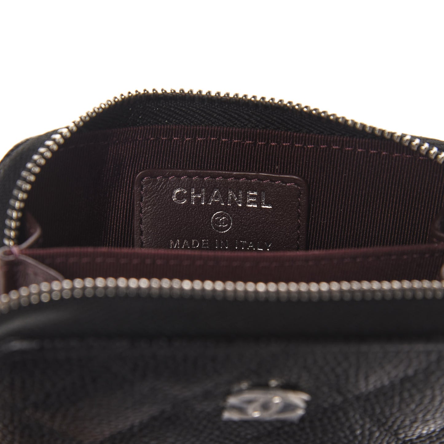 Caviar Quilted Zip Coin Purse Black