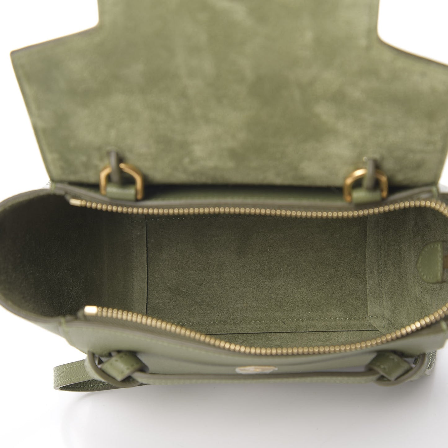 Grained Calfskin Micro Belt Bag Olive