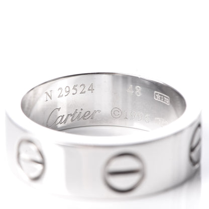 Cartier 18K White Gold 5.5mm LOVE Ring 48 4.5 4 of 4