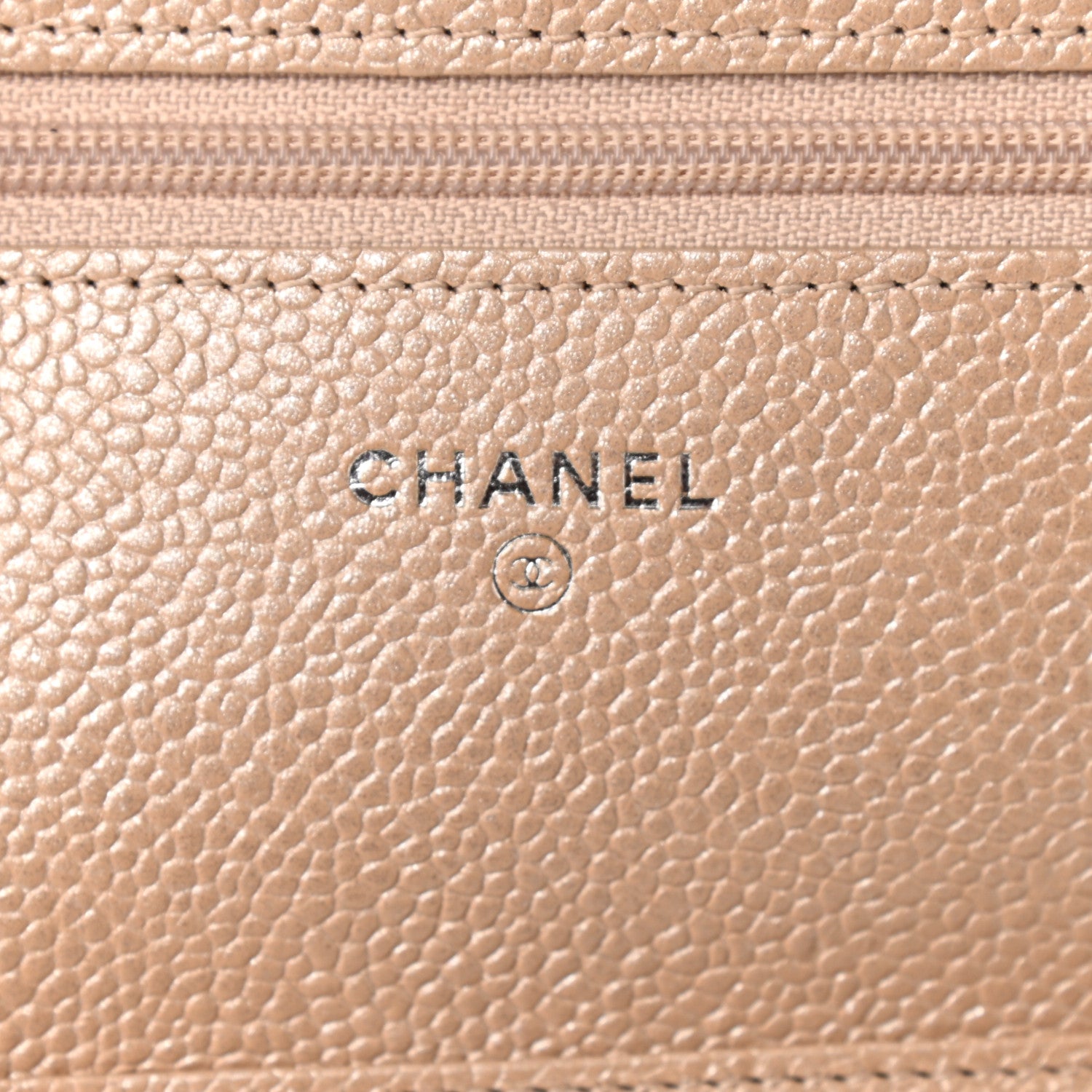 Chanel Pearly Caviar Quilted Wallet On Chain WOC Dark Beige 8 of 9