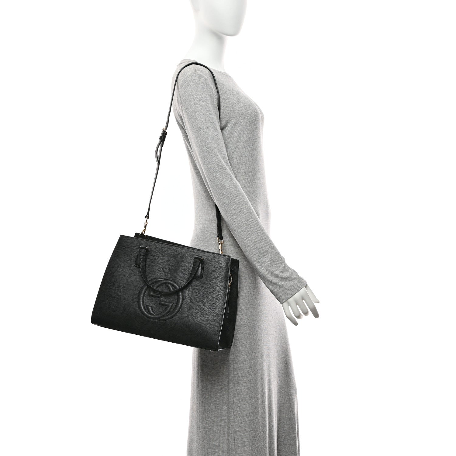 Gucci Dollar Calfskin Large Soho Top Handle Satchel Black 2 of 12