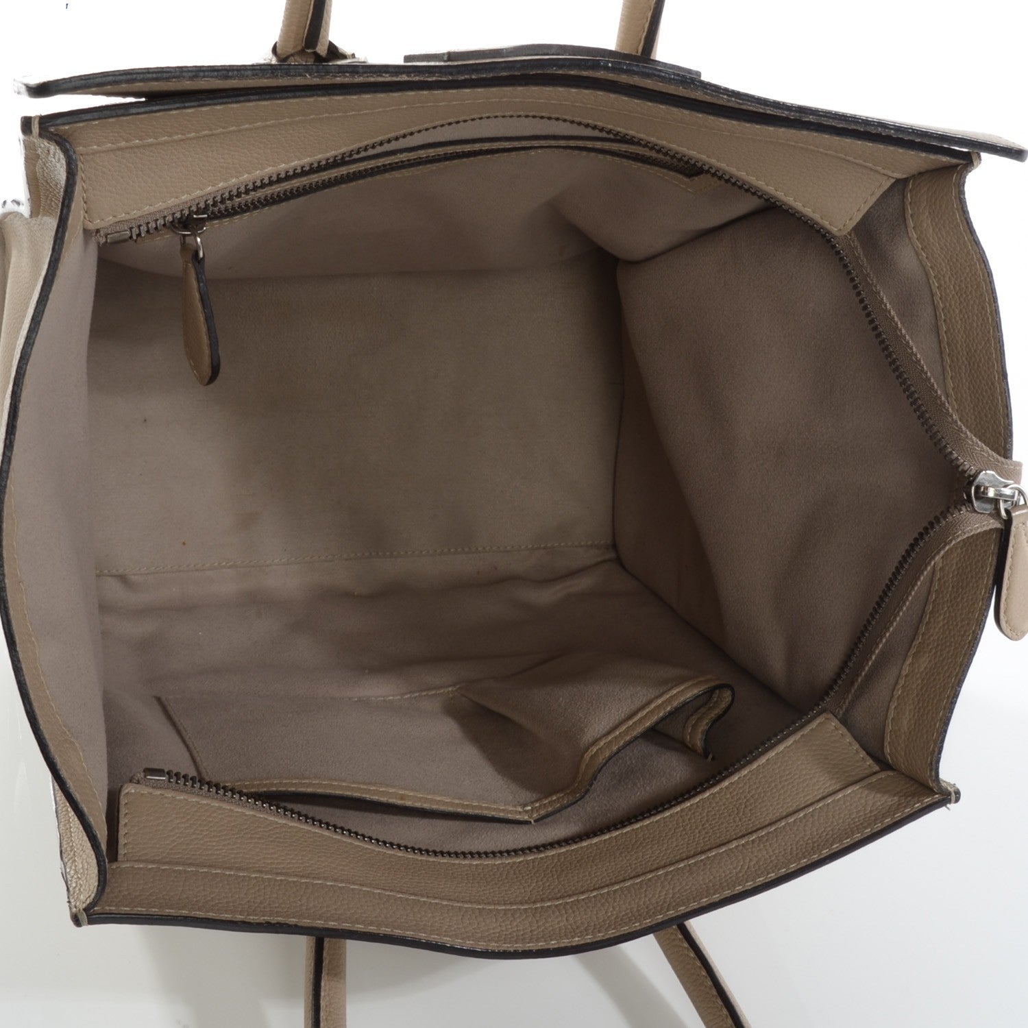 Celine Drummed Calfskin Mini Luggage Dune 5 of 12