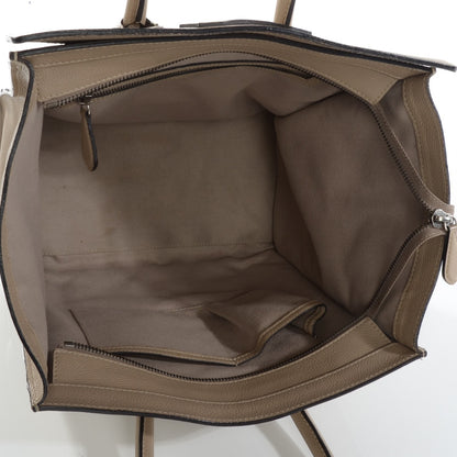 Celine Drummed Calfskin Mini Luggage Dune 5 of 12