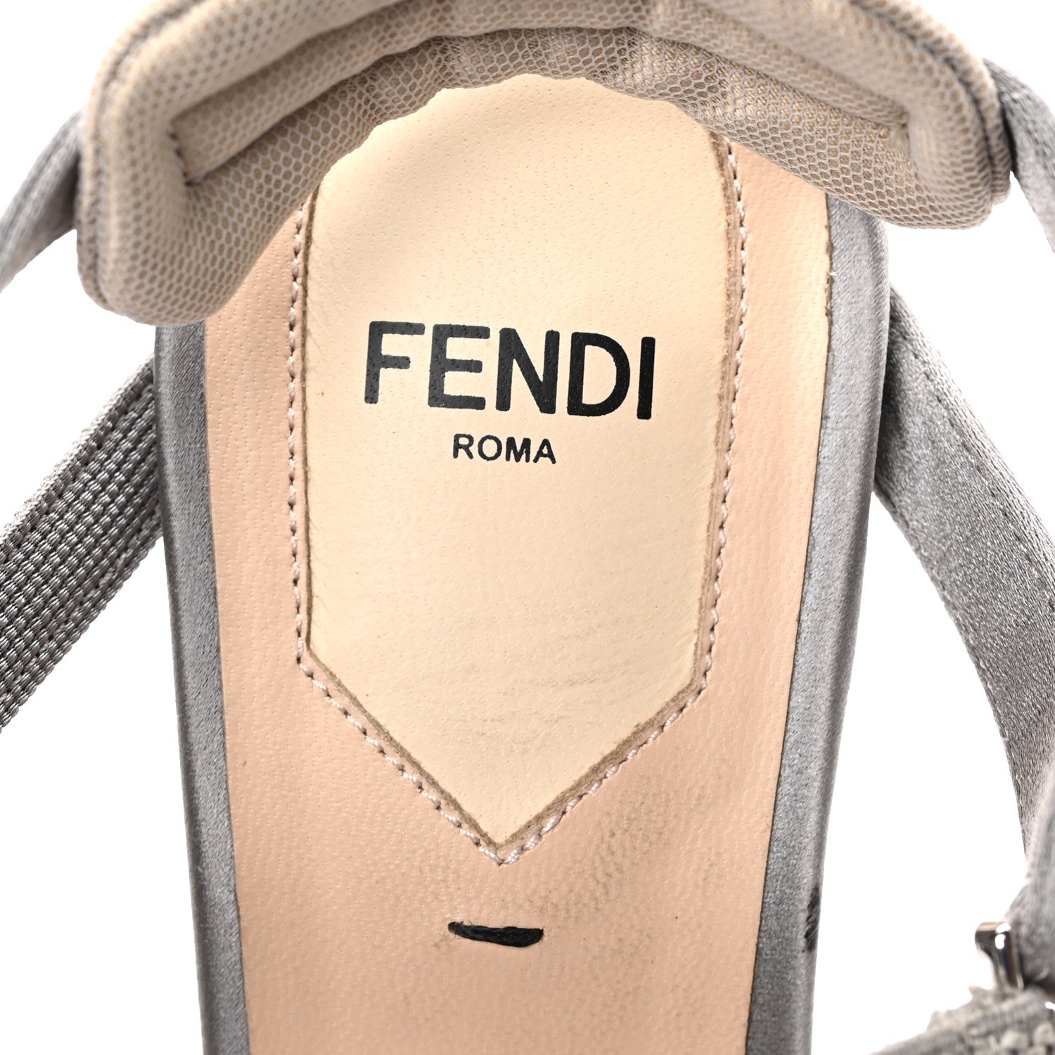 Fendi Tulle Satin Colibri Lite 85mm Slingback Pumps 39 Brina Graphite Ghiaia 7 of 8