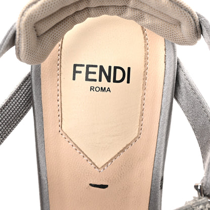 Fendi Tulle Satin Colibri Lite 85mm Slingback Pumps 39 Brina Graphite Ghiaia 7 of 8