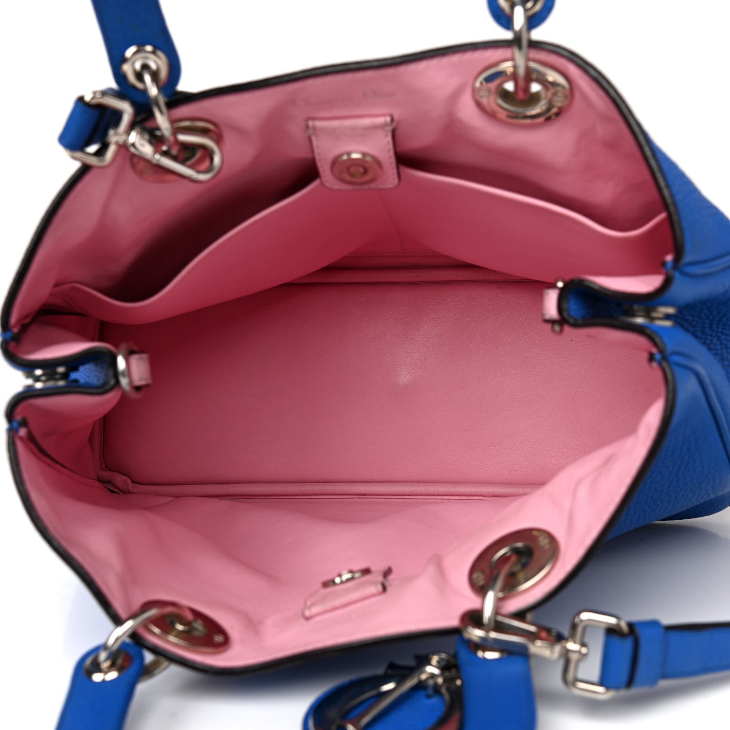 Christian Dior Bullcalf Medium Diorissimo Tote Bleu Nosy Rose Tendre 5 of 15