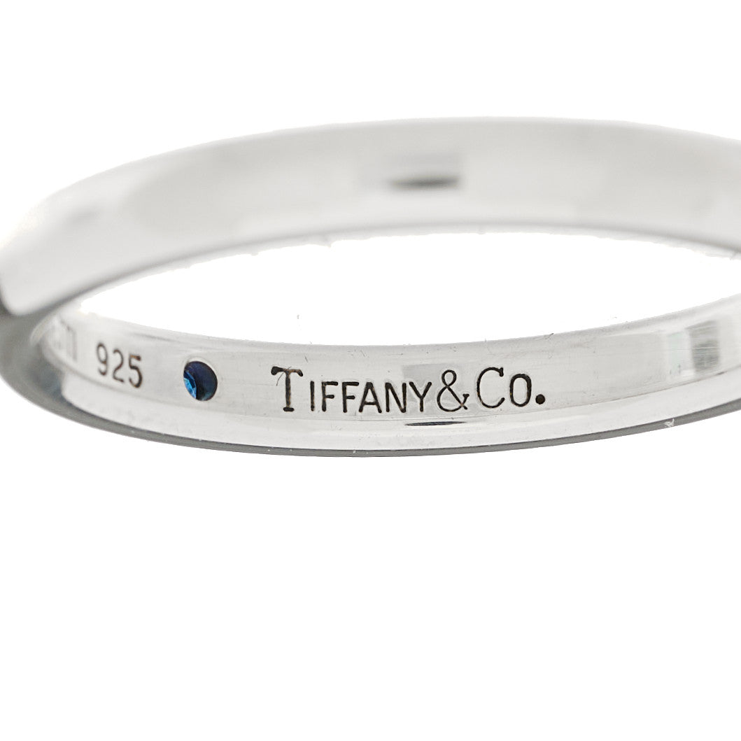 Tiffany Sterling Silver Blue Sapphire Elsa Peretti Band Ring 54 7 5 of 5