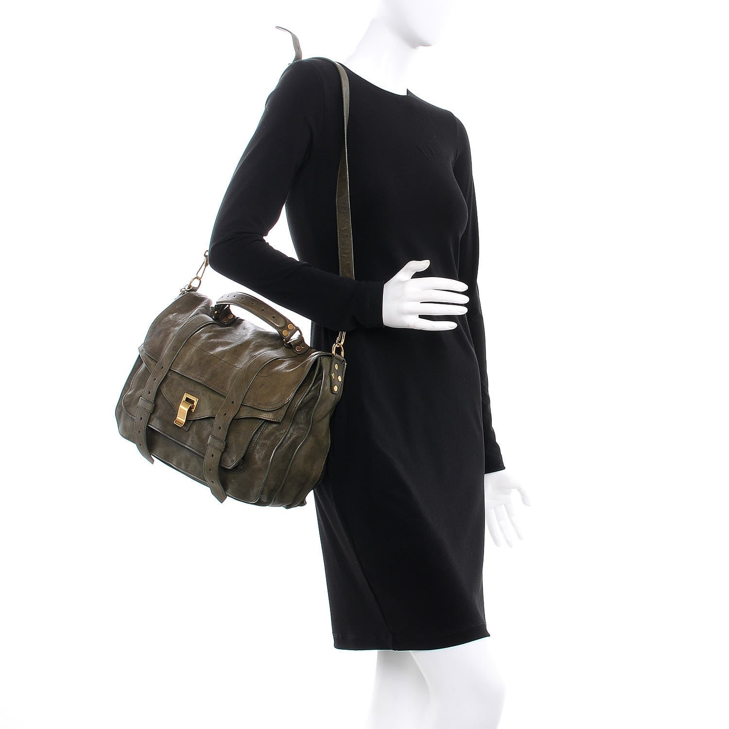 Proenza Schouler Lambskin Large PS1 Satchel Military 2 of 17