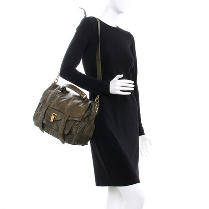 Proenza Schouler Lambskin Large PS1 Satchel Military 2 of 17