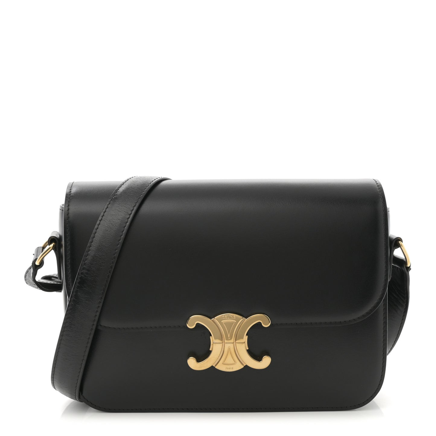 Shiny Calfskin Medium Triomphe Black