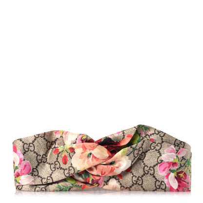Gucci Silk Monogram Blooms Print Headband Antique Rose 1 of 8