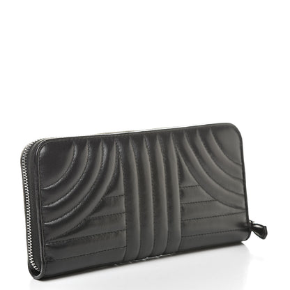 Prada Soft Calfskin Diagramme Zip Around Wallet Black 3 of 11