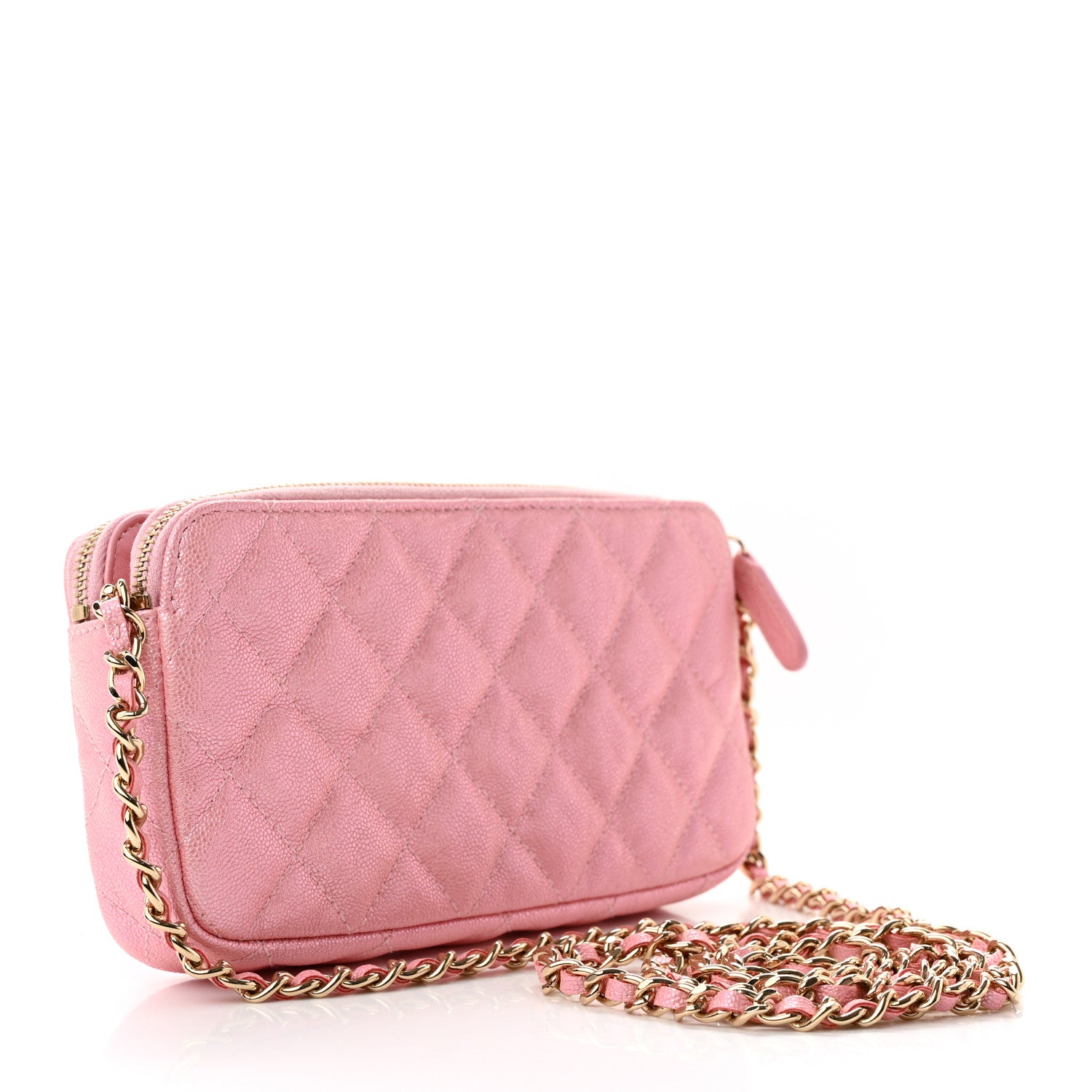 Chanel Iridescent Caviar Quilted Small Clutch With Chain Pink 3 of 16