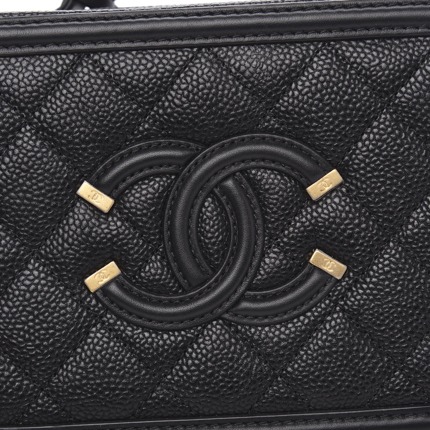 Chanel Caviar Quilted Small CC Filigree Vanity Case Black 8 of 11