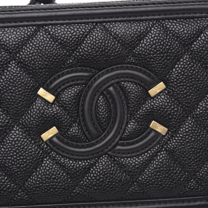Chanel Caviar Quilted Small CC Filigree Vanity Case Black 8 of 11