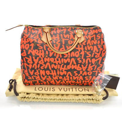 Louis Vuitton Monogram Graffiti Speedy 30 Orange 3 of 9