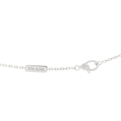 Van Cleef & Arpels 18k White Gold Chalcedony Vintage Alhambra Pendant Necklace 4 of 5