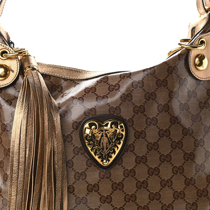 Gucci Crystal Monogram Babouska Hobo Gold 8 of 11