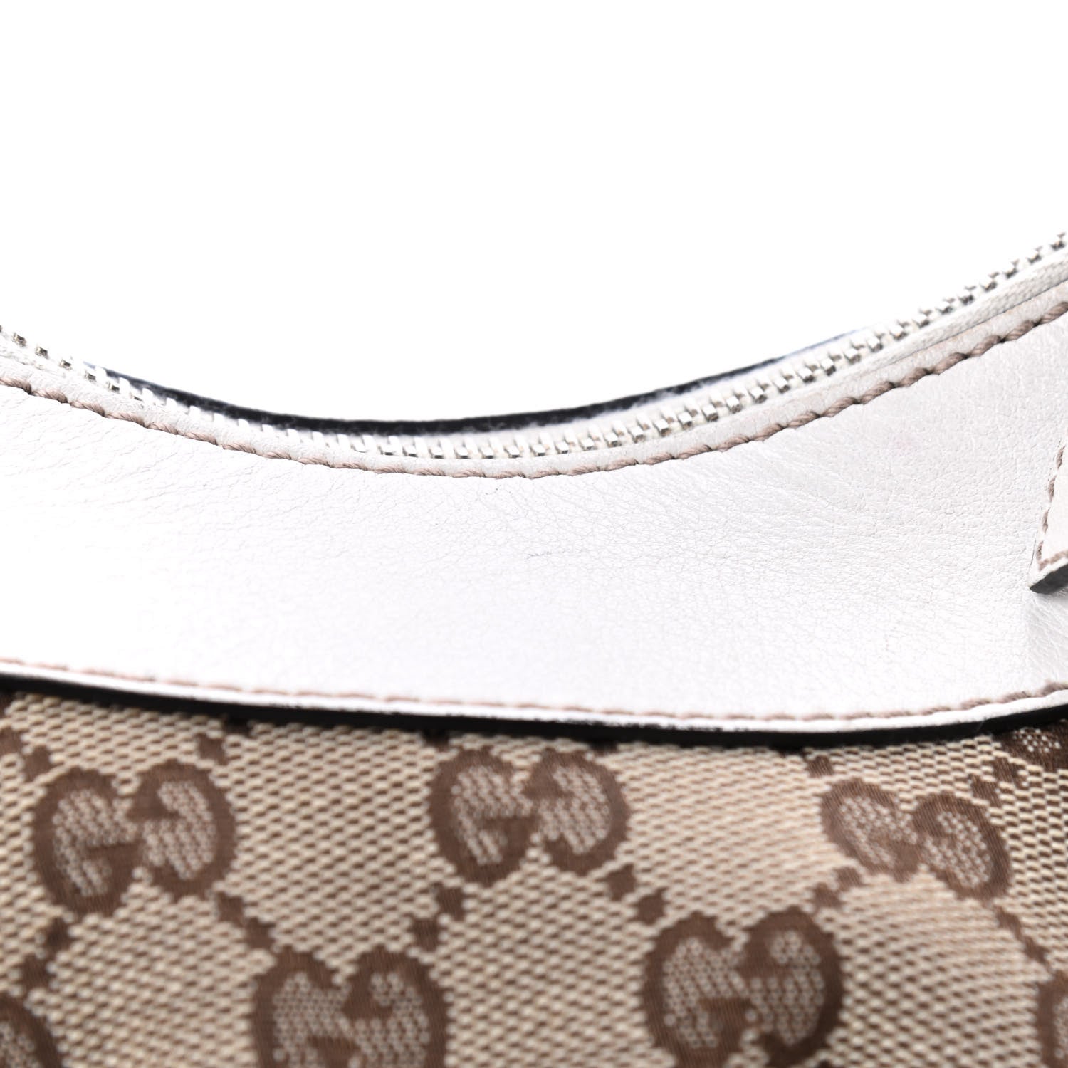 Gucci Monogram Medium D Gold Ring Hobo White 10 of 10
