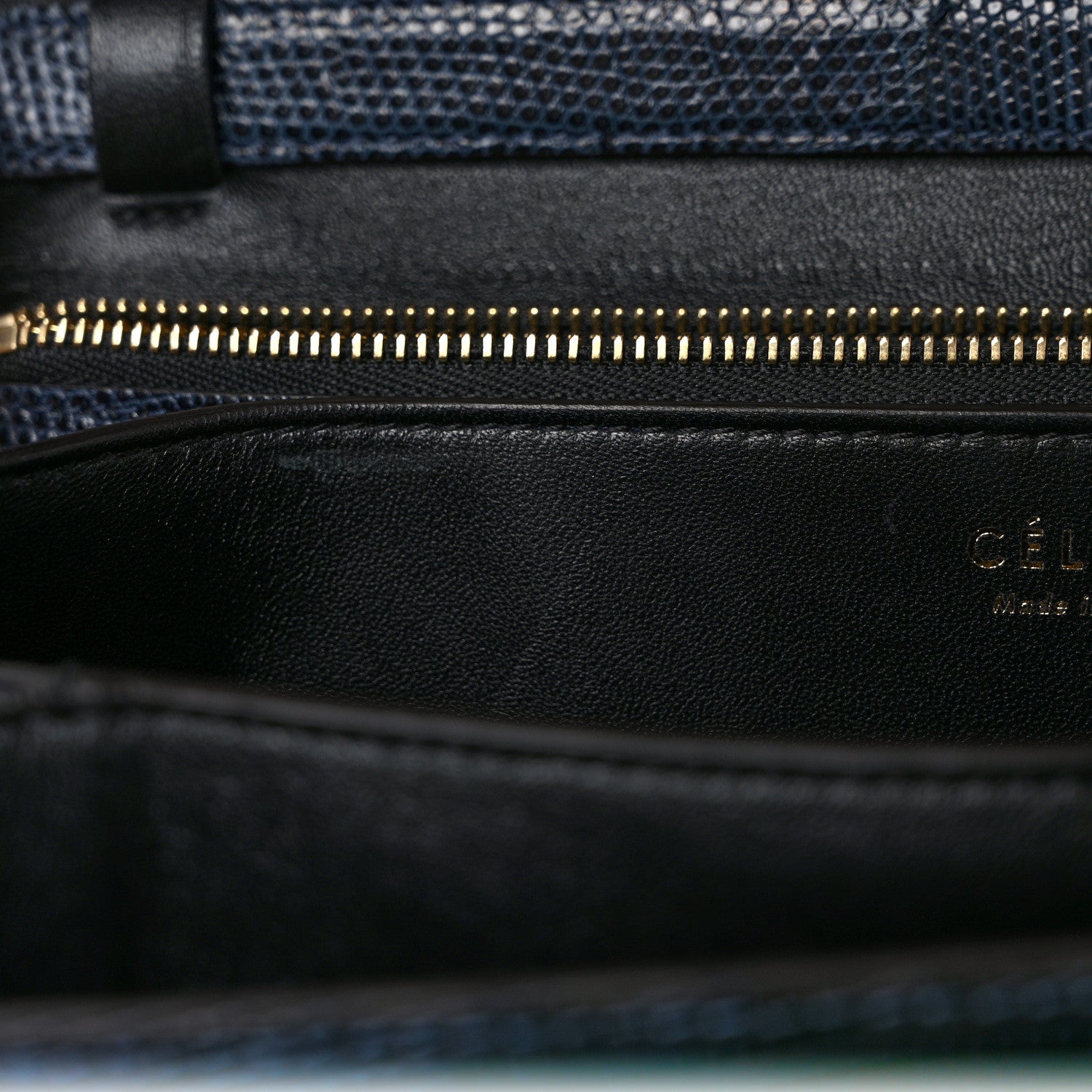 Celine Lizard Medium Classic Box Flap Bag Navy 9 of 9