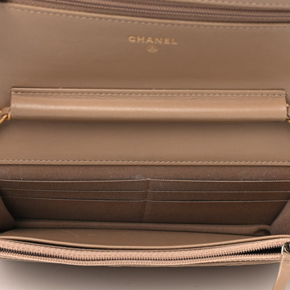 Chanel Caviar Quilted CC Filigree Wallet On Chain WOC Beige 4 of 5