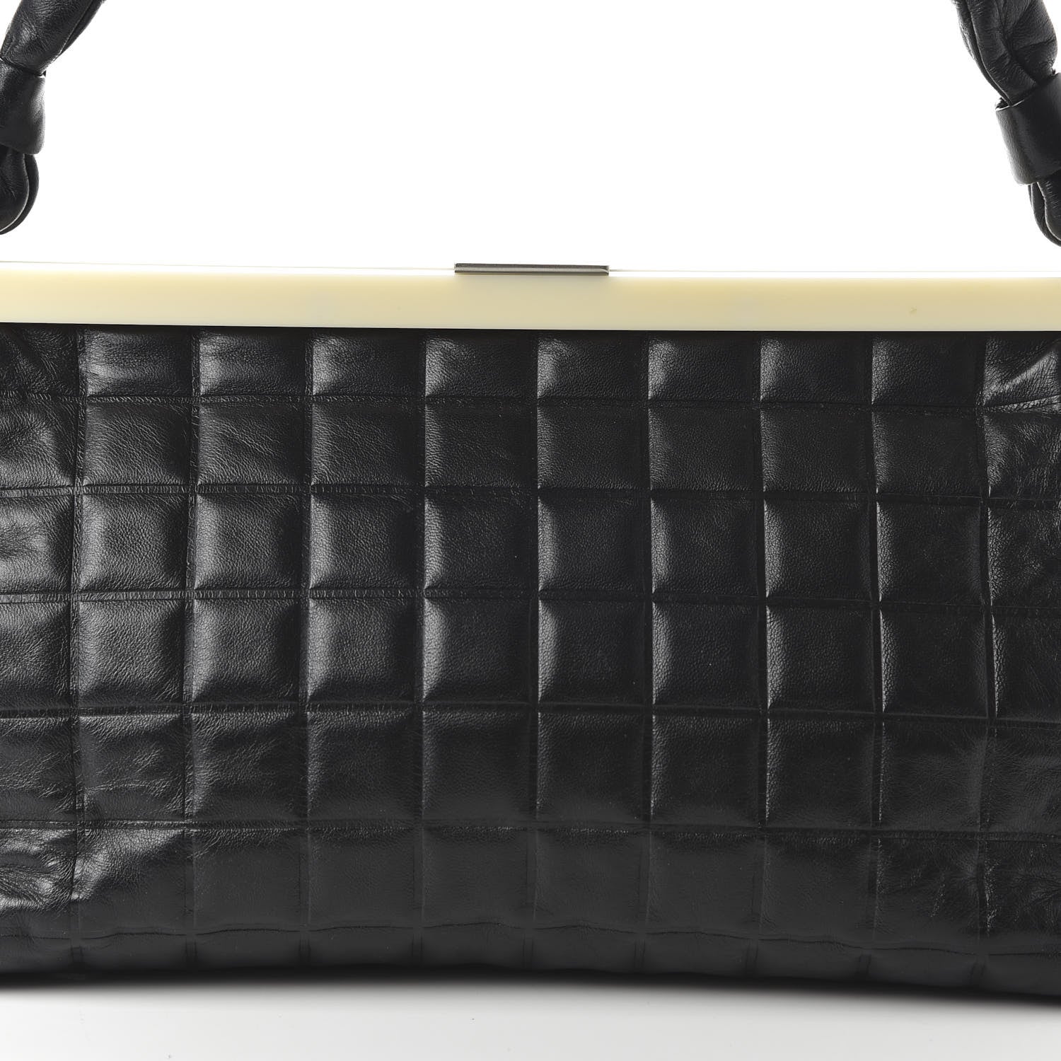Chanel Lambskin Chocolate Bar Quilted Frame Shoulder Bag Black 10 of 10