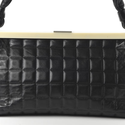 Chanel Lambskin Chocolate Bar Quilted Frame Shoulder Bag Black 10 of 10