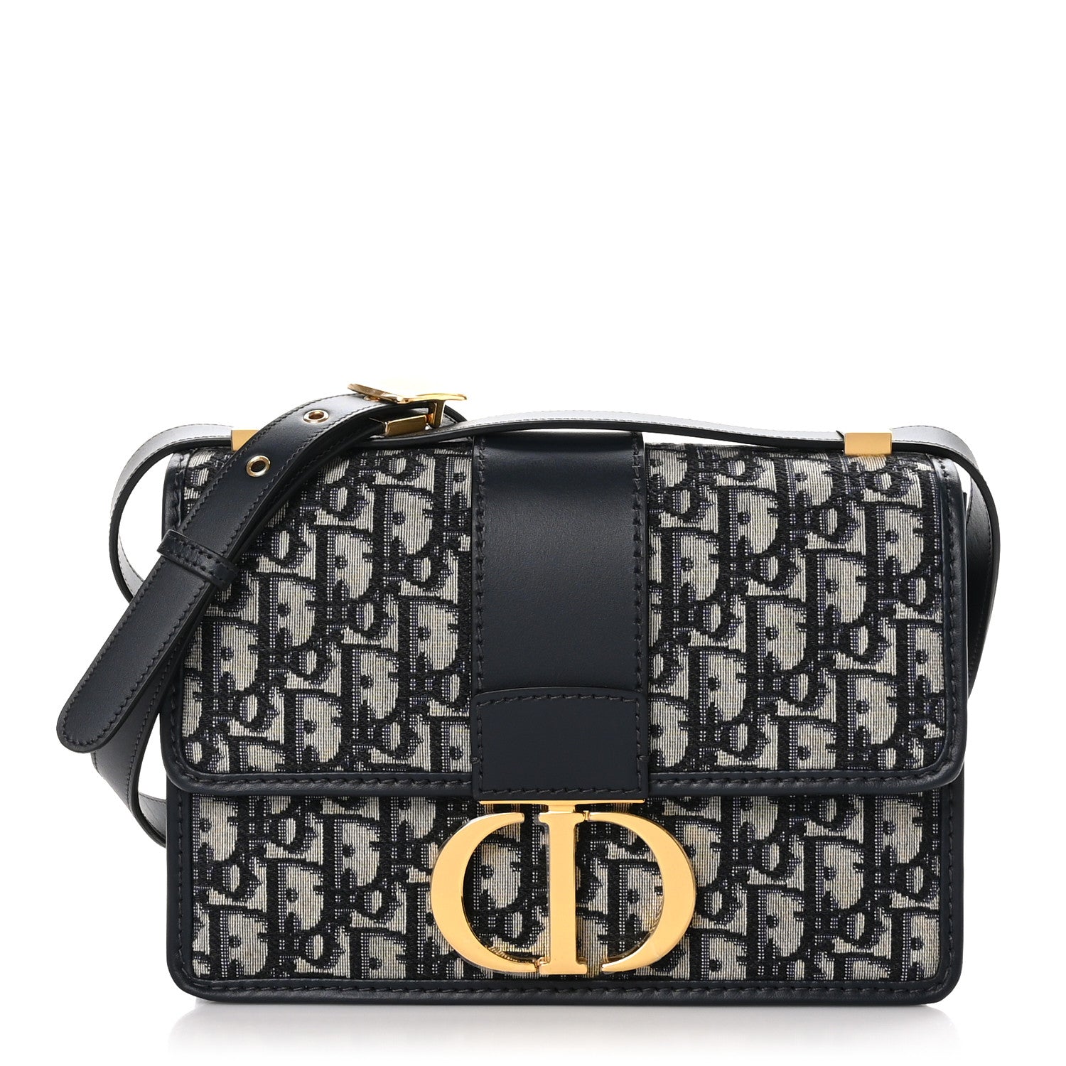 Christian Dior Oblique 30 Montaigne Flap Bag Blue 1 of 8