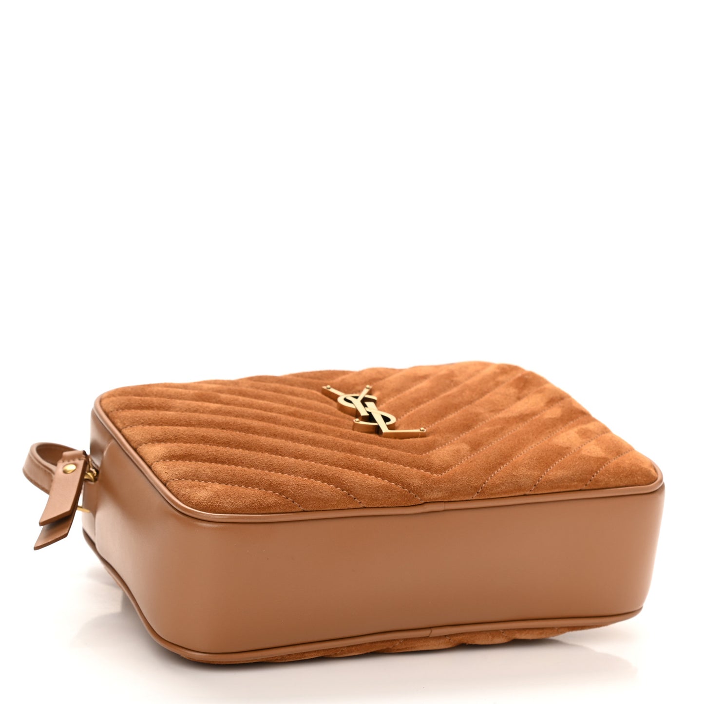 Suede Matelasse Monogram Lou Camera Bag Cinnamon
