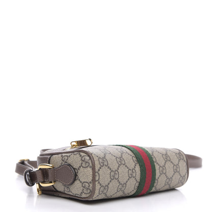 Gucci GG Supreme Monogram Web Mini Ophidia Shoulder Bag Brown 4 of 11