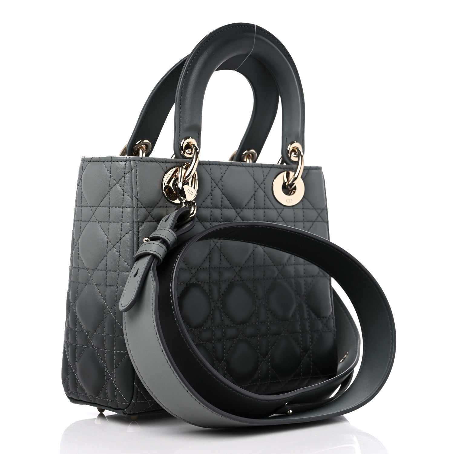 Christian Dior Lambskin Cannage Gradient Small My ABCDior Lady Dior Grey 3 of 11