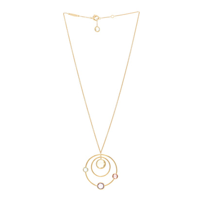Marco Bicego 18K Yellow Gold Amethyst Citrine Rubellite Blue Topaz Jaipur Circle Pendant Necklace 3 of 4