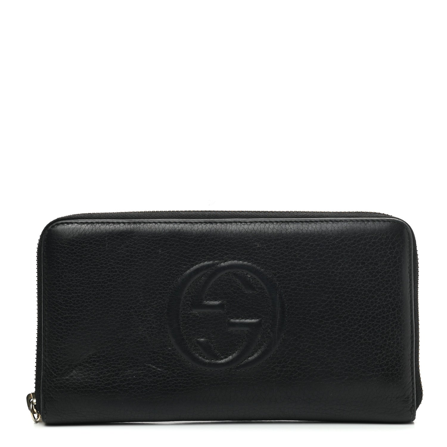 Gucci Pebbled Calfskin Soho Zip Around Wallet Black 1 of 9