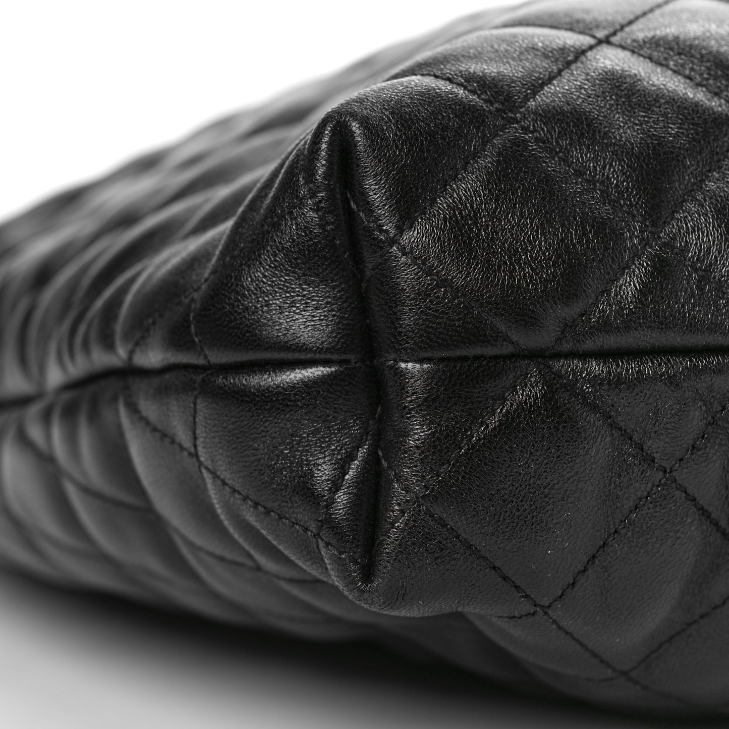 Lambskin Quilted Maxi Icare Shopping Tote Black
