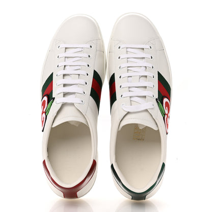 Gucci Calfskin Web Cherry Embroidered Mens Ace Sneakers 10 White 2 of 10