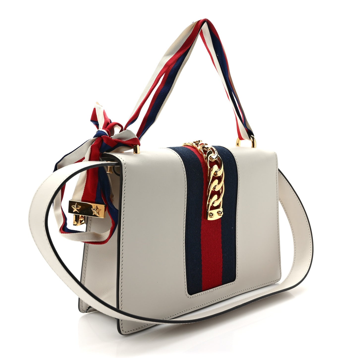 Calfskin Small Sylvie Shoulder Bag Off White