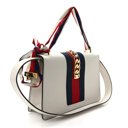 Gucci Calfskin Small Sylvie Shoulder Bag Off White 3 of 9