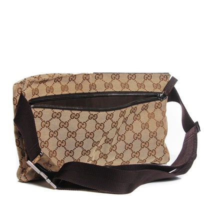Gucci GG Monogram Web Double Pocket Belt Bag Dark Brown 3 of 8