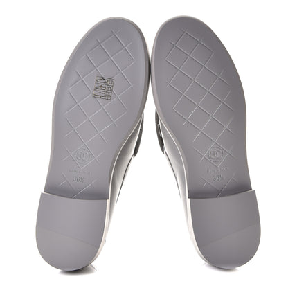 Chanel Lambskin Quilted CC Turnlock Loafers 36.5 Grey 18 of 20